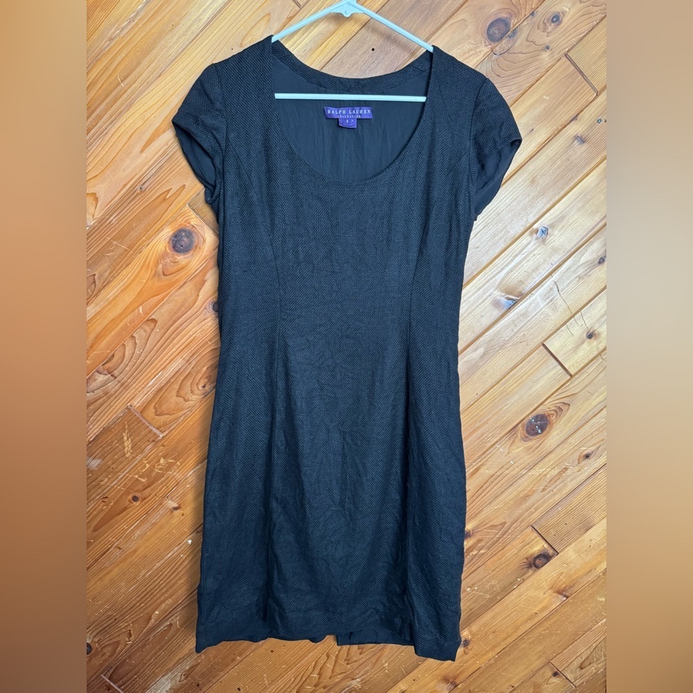 Ralph Lauren Purple Label Black Linen Blend Dress Size 8